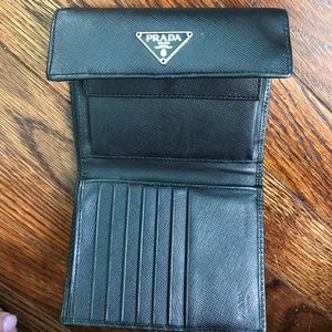 Black Prada Saffiano Wallet